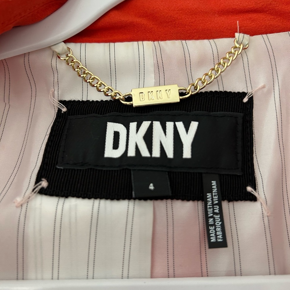 DKNY Orange Tailored Blazer Classic Suit Jacket Fall Fabulous - Picture 4 of 4